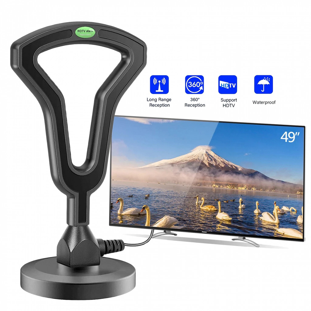 Antena Tv Digital Indoor Outdoor Nte Dvb T2 36Db Jernih Fhd Uhd 5 Meter Kabel Tahan Air Cocok Semua