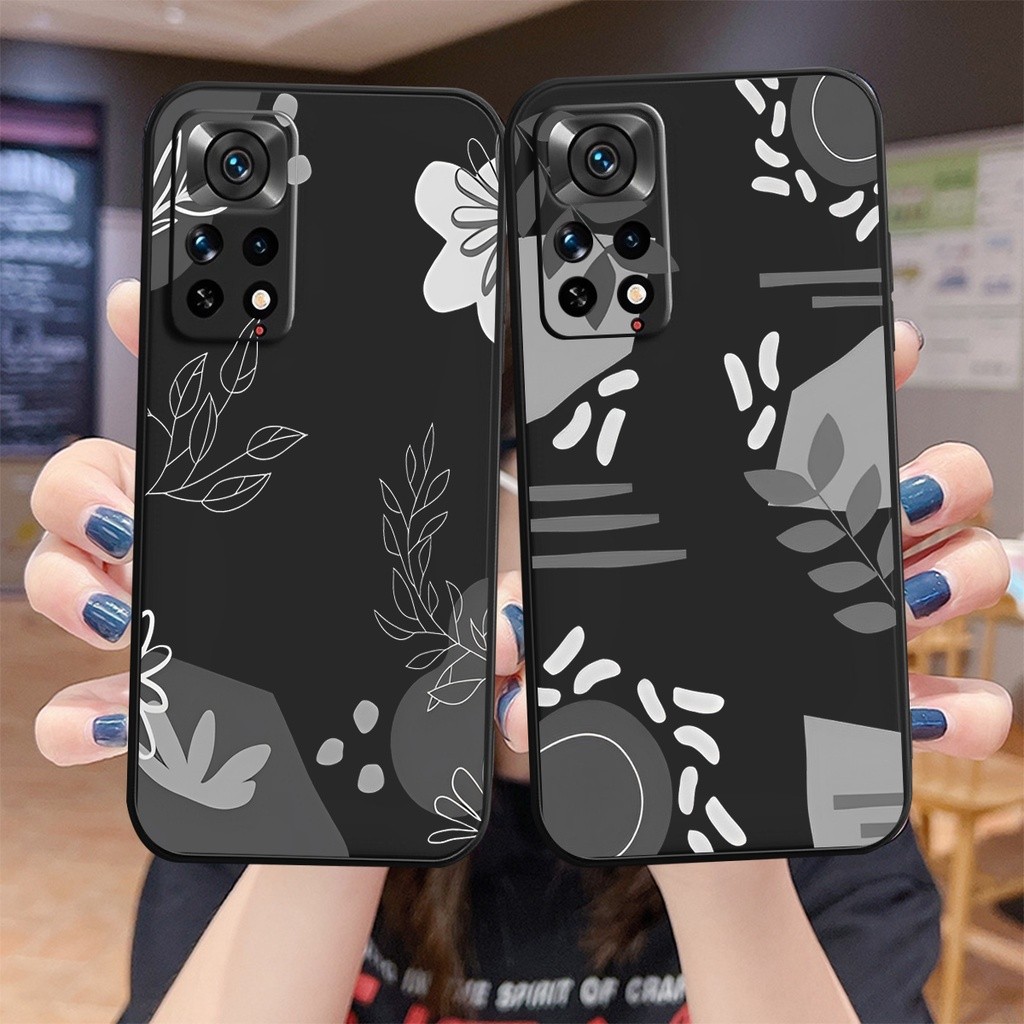 Case Vivo Y91 Y93 Y95 Y12 Y15 Y17 Y20 Y20S - Cassing Flower Black Aesthetic #GC122