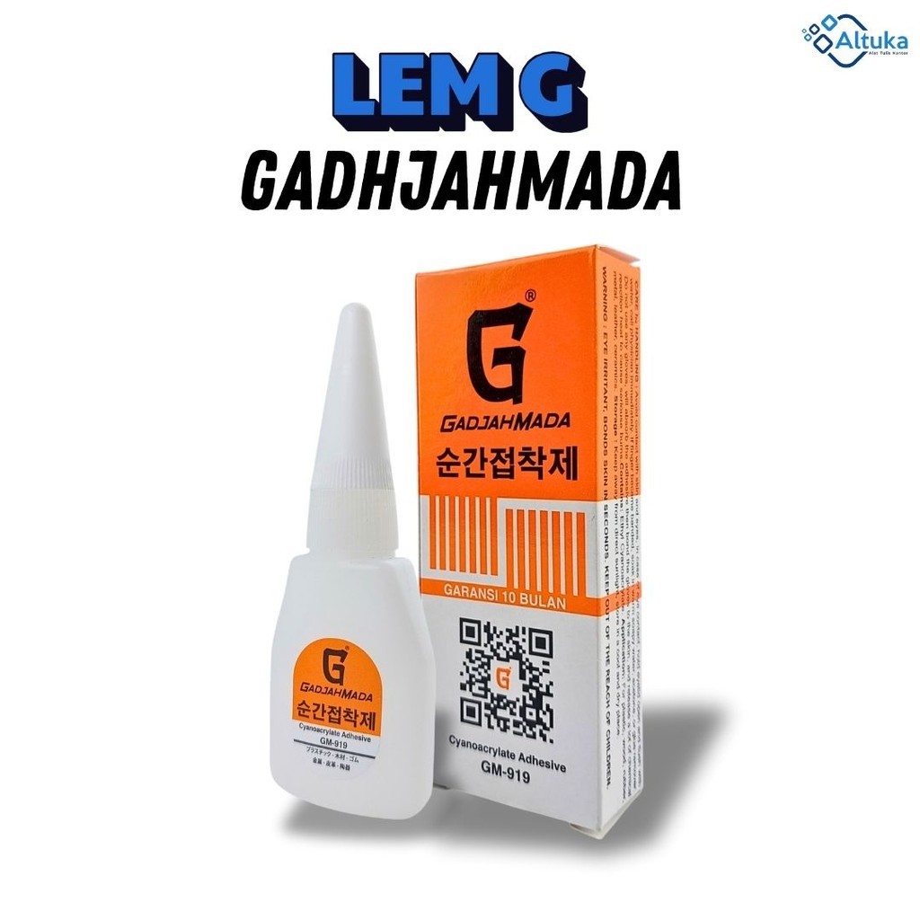 

Lem G GadjahMada GM-919 Lem Super Kuat Cyanoacrylate Adhesive Lem Korea