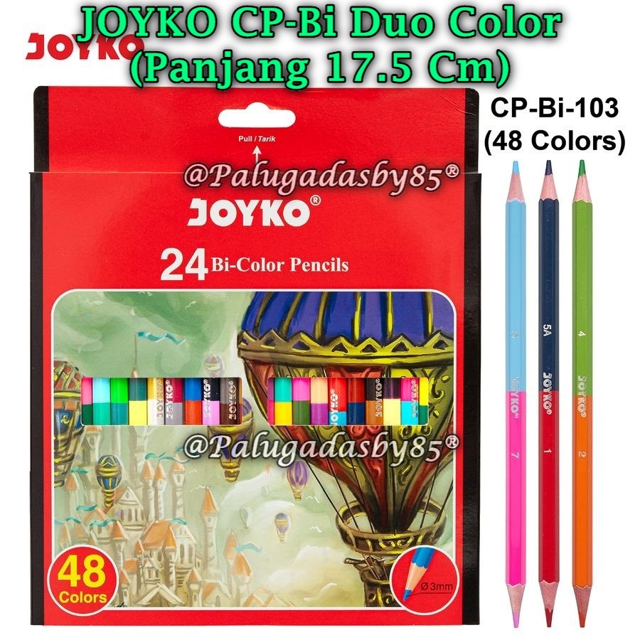 

(1 Set Isi 48 Warna) GROSIR Pensil Warna JOYKO CP-Bi103 48 Warna Duo Color / Pensil Warna Bi-Color