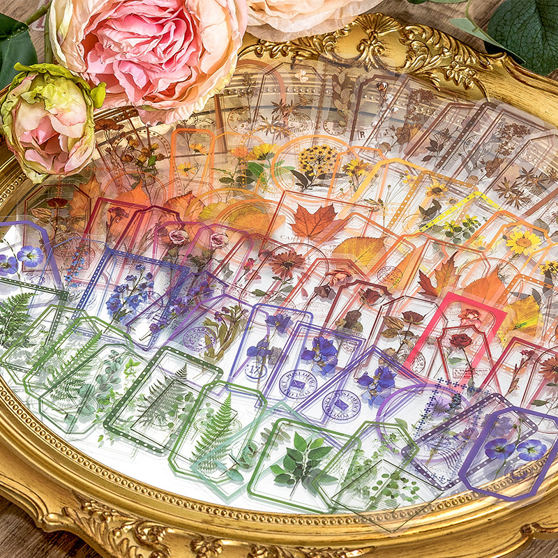 

Yoofun 30pcs/pack Vintage Leaf Stickers Waterproof PET Sticker for Album Journal Scrapbooking Craft Gift Card Making Accessories