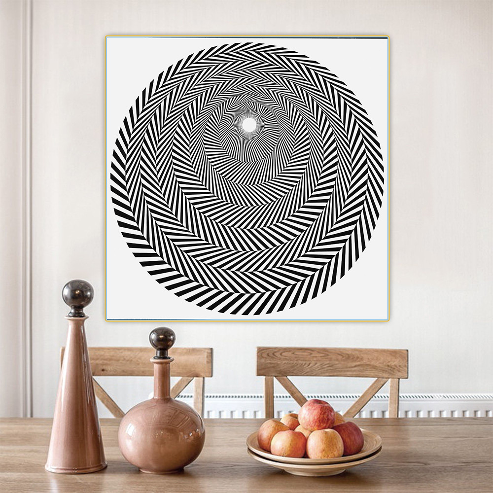 

Citon Bridget Riley《Glow 4, 1963》Canvas Oil Painting Artwork Poster Picture Wall Hanging Decorations Home Living Room Decor