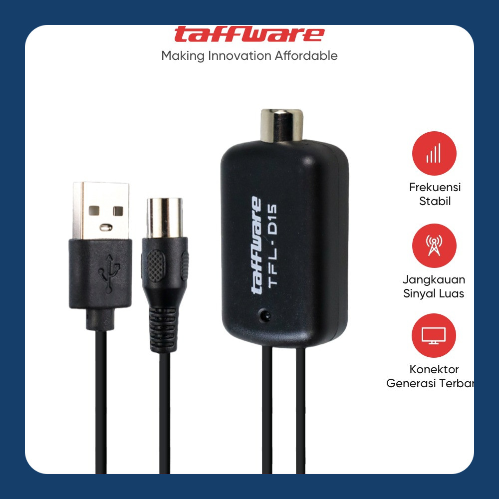 Booster penguat sinyal TV - Taffware Penguat Sinyal Antena TV for Digital TV TFL-D15