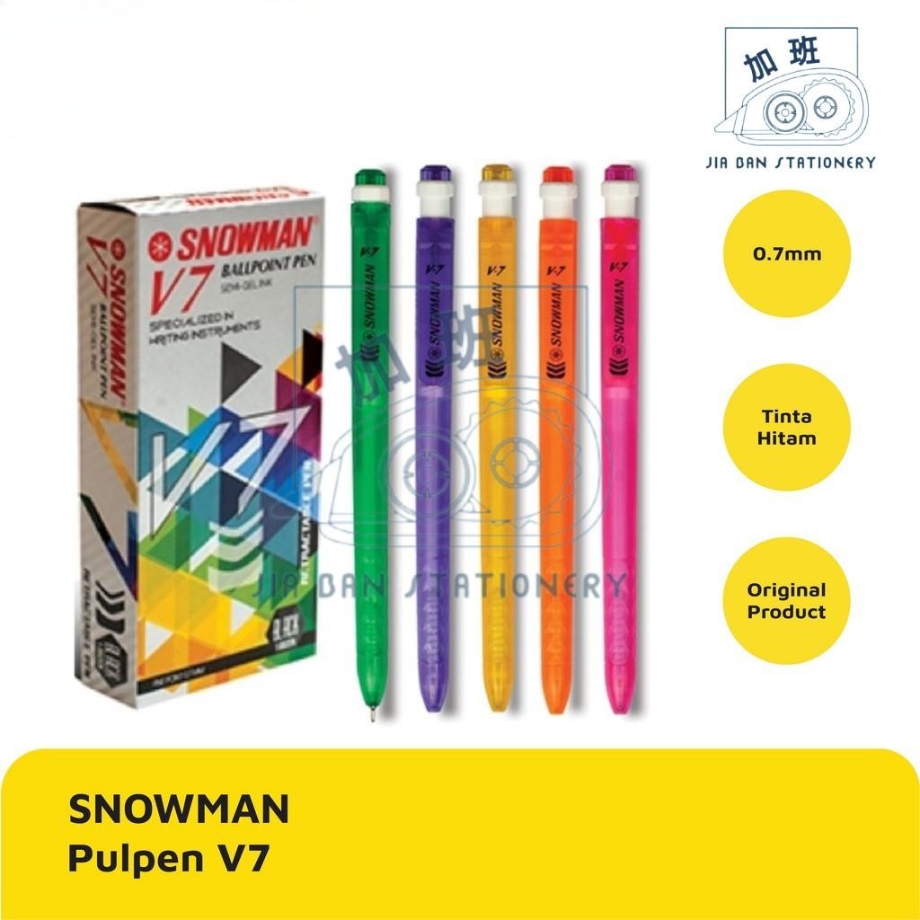 

Pulpen Snowman V-7 0.7mm Bolpoin Pena Semi Gel Ink V7 | JiaBan