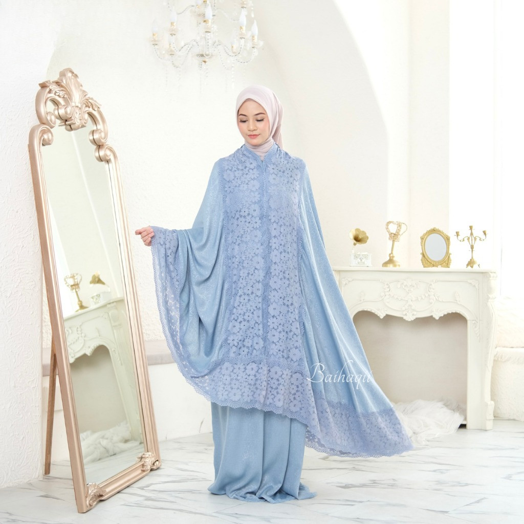 zerrin - Mukena Dewasa 2 in 1 Santorini Emboss Renda Streach Series Hasna