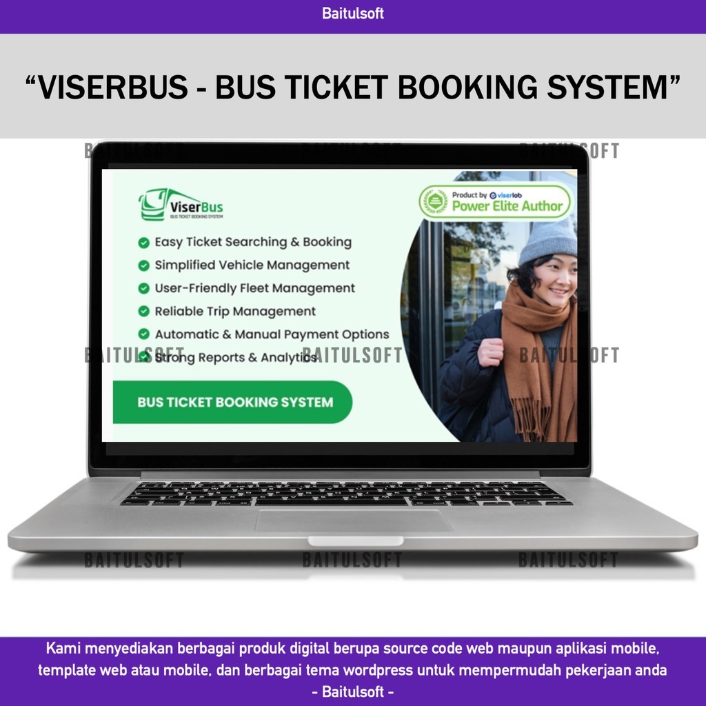 SOURCE CODE APLIKASI WEB VISERBUS - BUS TICKET BOOKING SYSTEM D334 BAITULSOFT