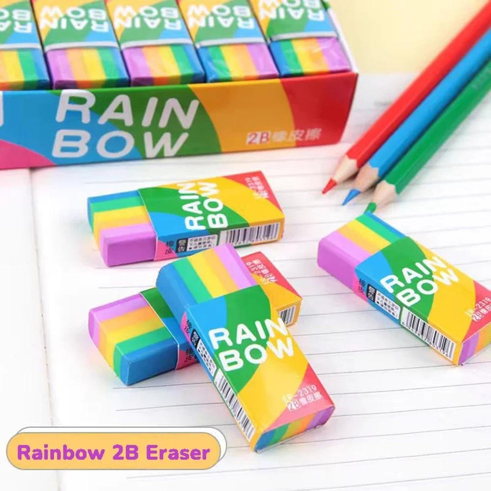 

Rainbow Eraser 2B Color Art Pencil Eraser Clean Non-Marking Student Stationery