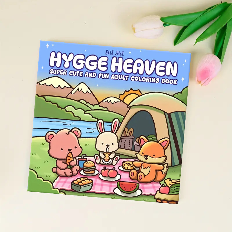 

Hygge Heaven Adult Coloring Book - Adorable Animal Characters for Relax & Relaxation, Fun Drawing Supplies
