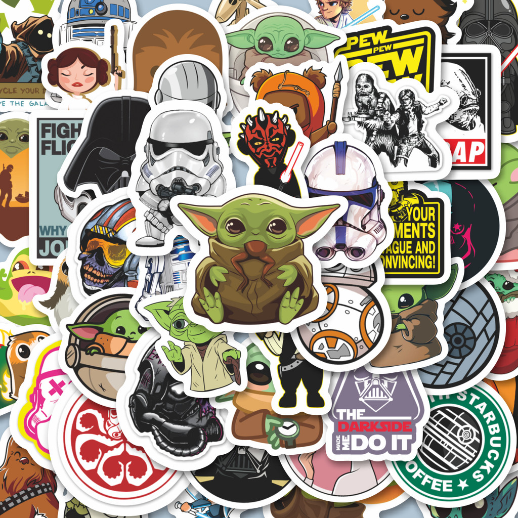 

100PCS Lucu Stiker Kartun Star Wars Cute Stiker Stiker Aesthetic Stiker Anti Air Stikers Berperekat Waterproof sticker decal buat Motor Helm Buku Journal Koper Casing HP Laptop Botol Minum Hadiah anak