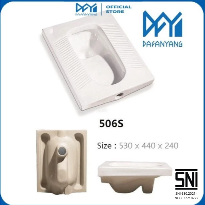 Mr Tao Closet Jongkok  506 SNI Kloset Jongkok Bercorong Keramik WC Jongkok Toilet Rumah Tangga