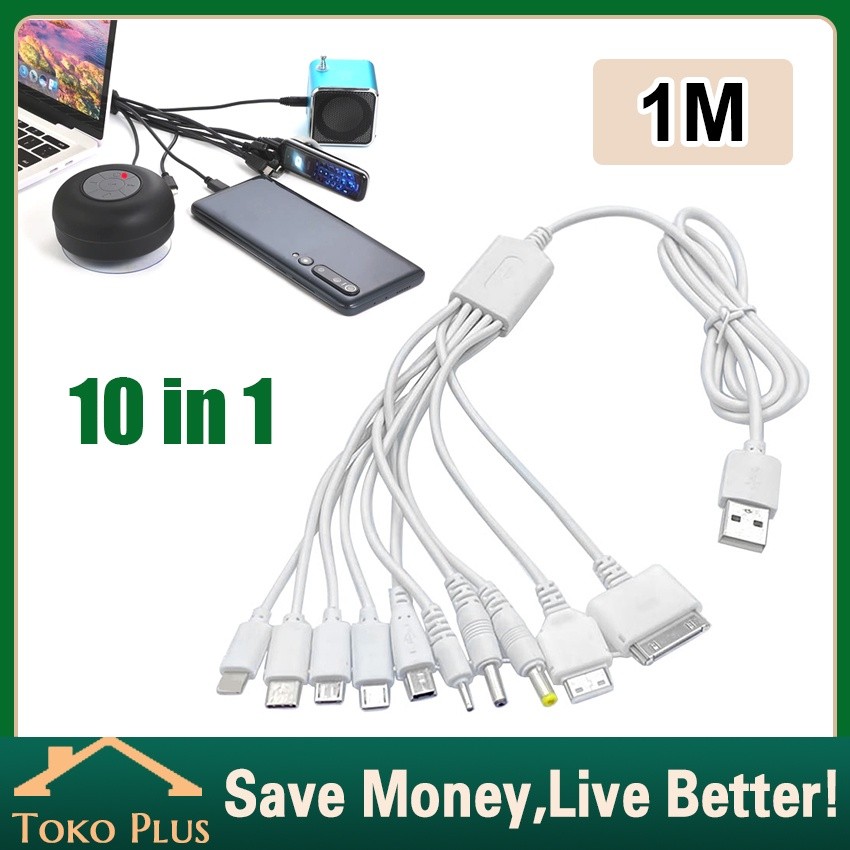 10 in 1 Kabel Data Cumi USB / Kabel Charger Cumi Multifungsi USB 10in1 1Meter
