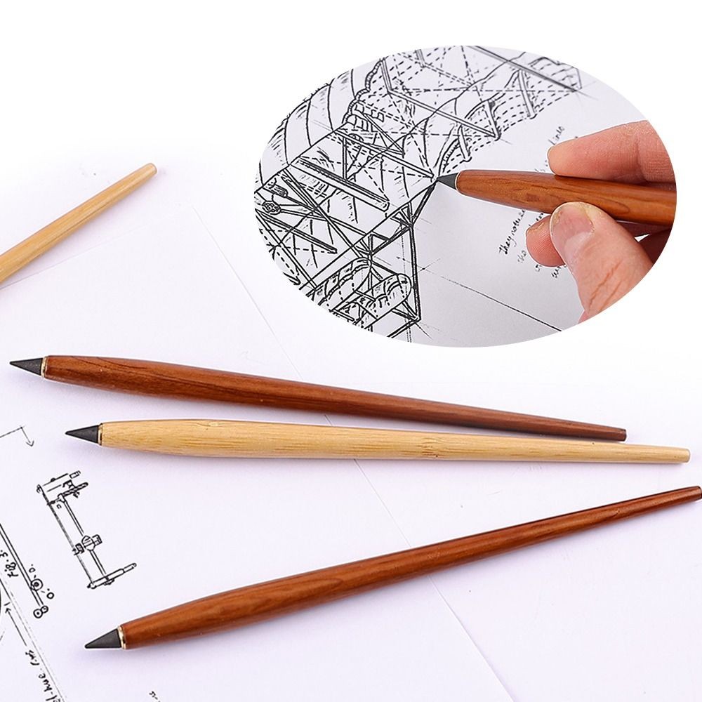 

5PCS Environmental Friendly Wooden School Stationery No Ink HB Unlimited Writing Pen Inkless Eternal Pencil Sketch Painting Tool