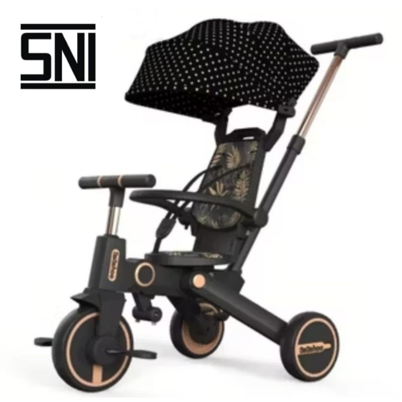 (Model Terbaru)Bebehoo Generasi2 7 In 1 Sepeda Roda Tiga  Lipat/Folding Trike Bayi