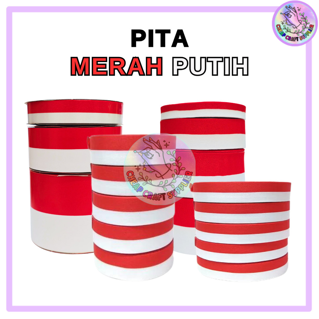 

Pita Merah Putih / Pita Bendera 1/2 / 1 / 1,5 / 2 Inch