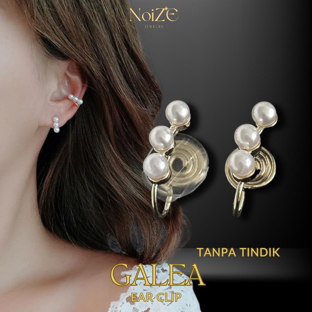 NoiZE GALEA – Anting Jepit Wanita Klip Tanpa Tindik Ear Clip S925 Mutiara