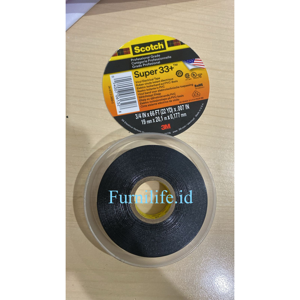 3M Scotch Super 33+ Vinyl Electrical Tape - Isolasi Listrik | Isolasi Listrik 3M Scotch Super 3++