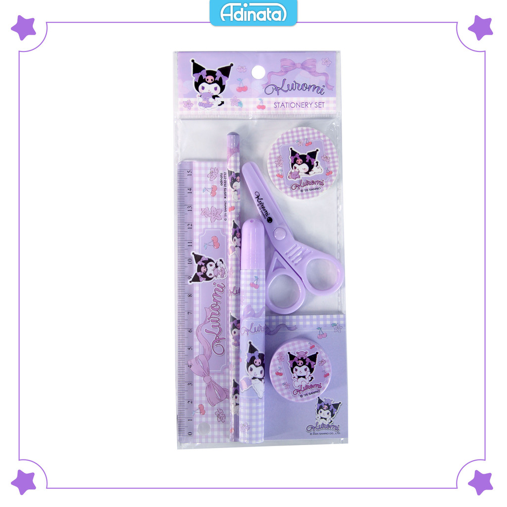 

Kuromi stationery set 7 pcs 2532-2712 / paket alat tulis / alat tulis karakter - Adinata