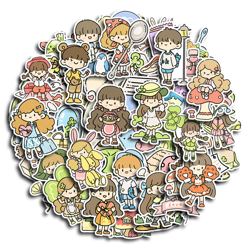 

80pcs Stiker Gadis Kartun Lucu Yang Lucu DIY Untuk Komputer, Washi, Scrapbooking, Laptop, Alat Tulis, Seni, Dan Kerajinan.