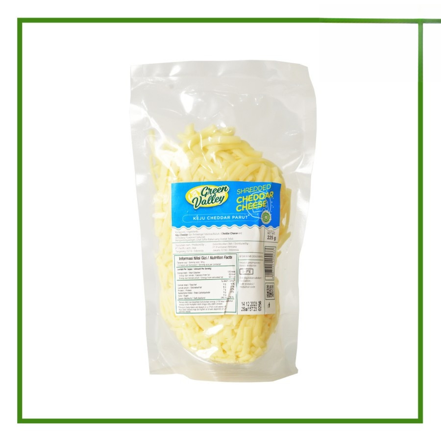 

Keju Cheddar Parut Green Valley 225g – Asli, Halal, Lumer untuk Masakan & Camilan