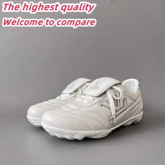 LV Footprint Soccer Retro Football Sneakers for Men and Women in White 6500876