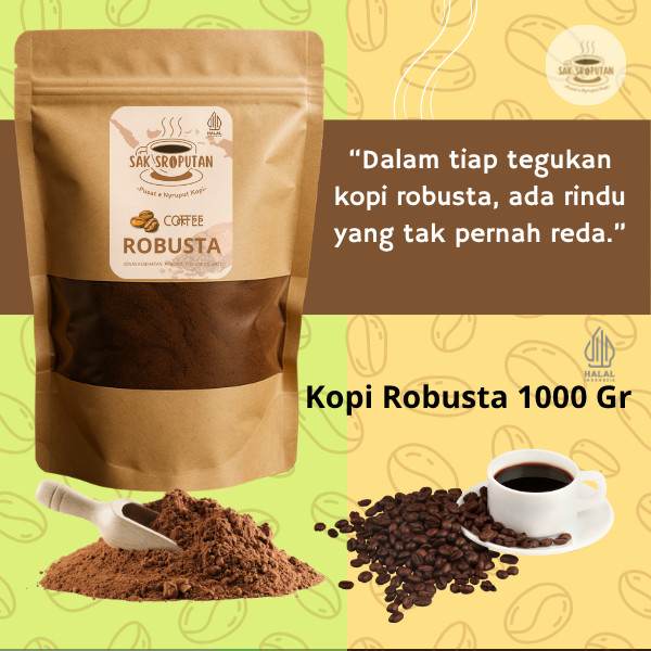 

( SS 01 ) spesial kopi bubuk Robusta kemasan 1 kg rasa sedap dan mantap bubuk kopi robusta 1 kg