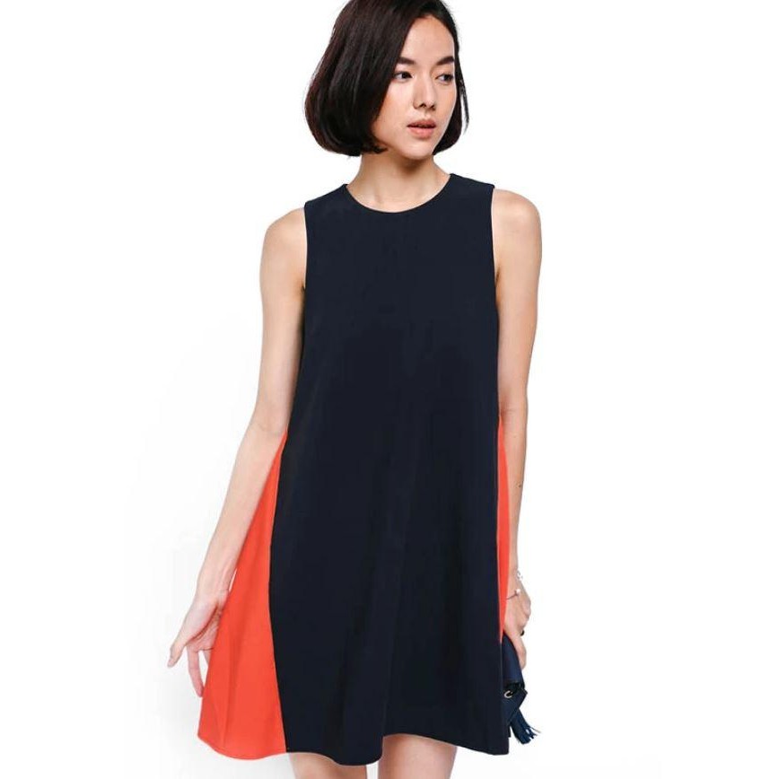 Dress LOVE BONITO Cylene Contrast Swing - Navy Blue