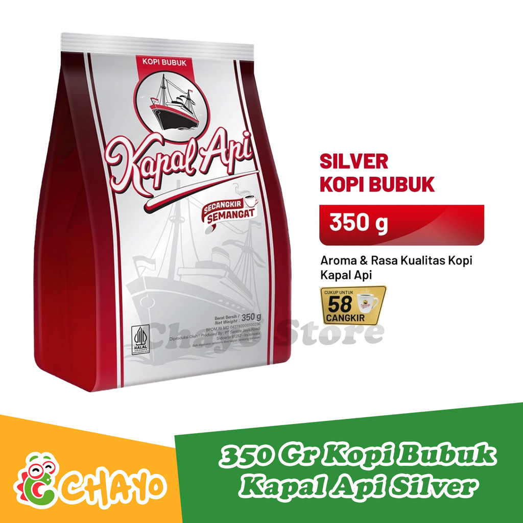 

Kapal Api Silver Kopi Bubuk Tanpa Gula 350 gr - Serbuk Kopi