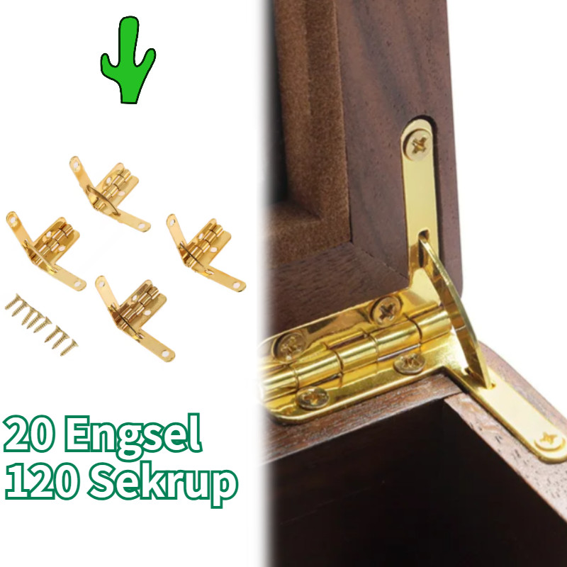 【20 Engsel + 120 Sekrup】Engsel L untuk Box Engsel Siku L Mini Engsel Siku Engsel 90'' Engsel Kotak P