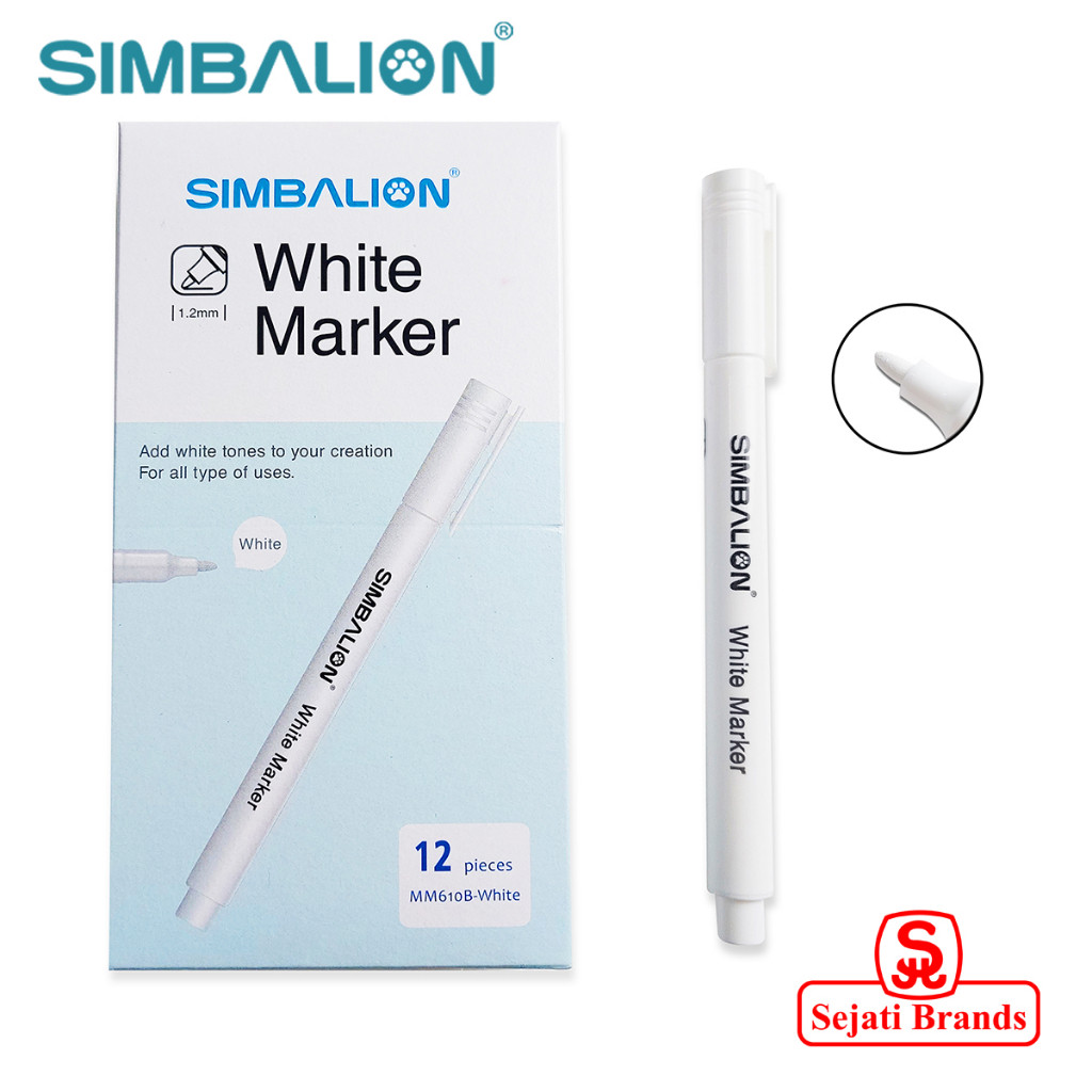 

SIMBALION Metallic Marker MM610B White - Spidol Metalik 1 Pcs