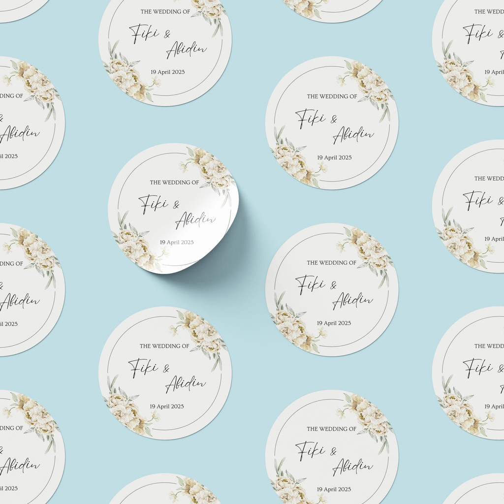 

[ISI 125pcs] Aneka Sticker Souvenir Bulat Stiker Wedding Pernikahan Lingkaran WB21