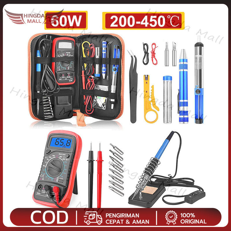 BARETSS PAKET SOLDER LENGKAP 60 WATT DAN AKSESSORIS CEPAT PANAS SUHU BISA DIATUR Solder Listrik 1 Se