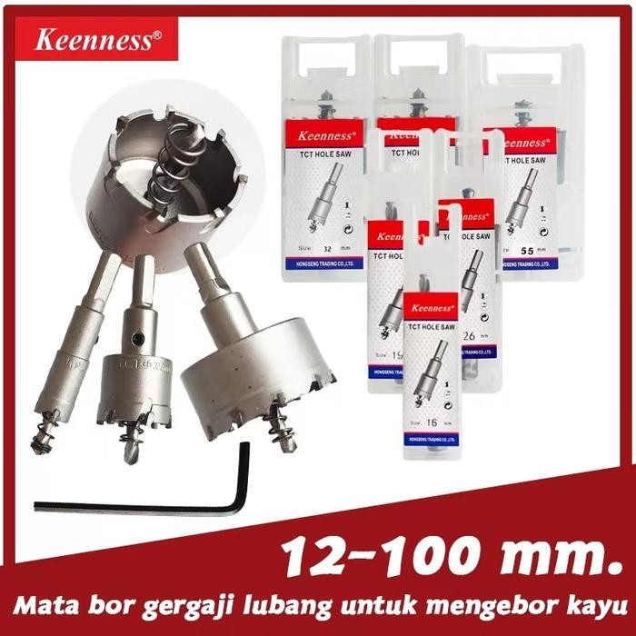 Melubangi Kayu Tebal dengan Mudah merk Keenness / Mata Bor Bulat untuk Lubang Besar 12mm-22mm /plast