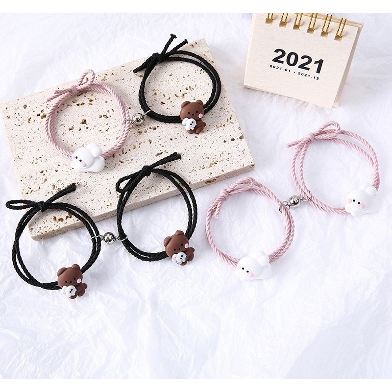 Gelang Couple Magnet H581 Gelang Pasangan/Persahabatan Karakter Kelinci Kekinian Fashion Korea