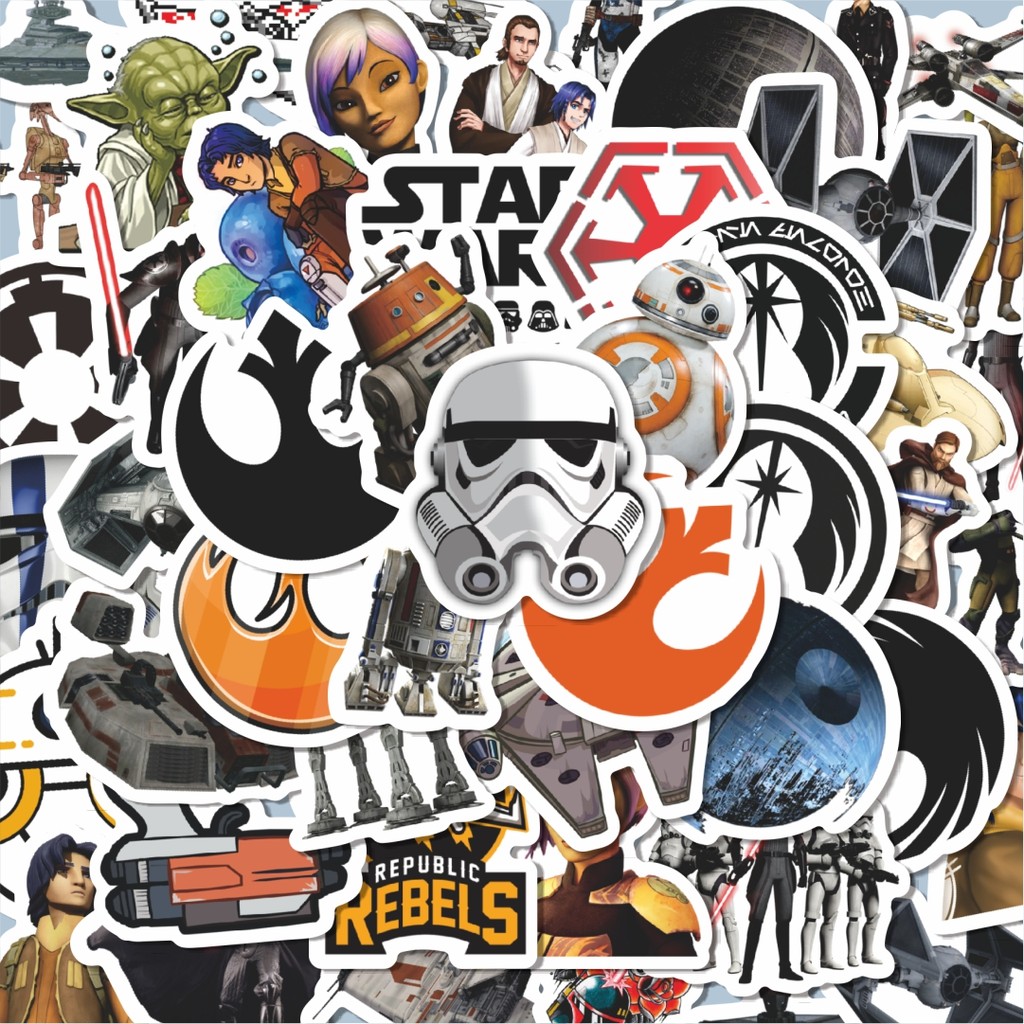 

100PCS Lucu Stiker Kartun Star Wars Rebels Stiker Aesthetic Stiker Anti Air Stikers Berperekat Waterproof sticker decal buat Motor Helm Buku Journal Koper Casing HP Laptop Botol Minum Hadiah anak