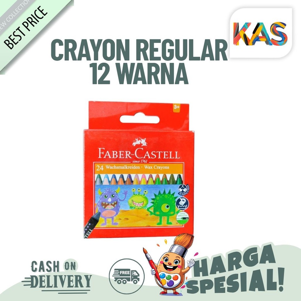 

Crayon Fabe Castell Wax Crayon Regular 12 Warna #120043 Faber