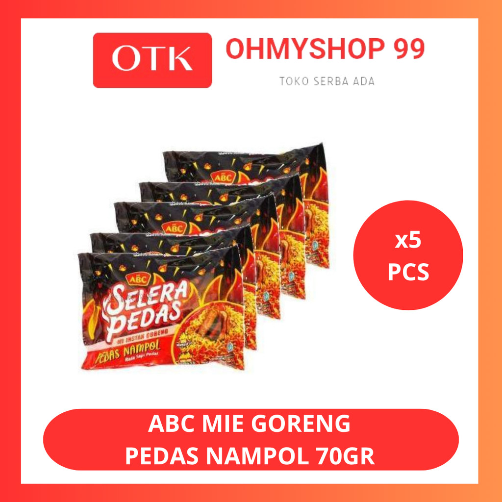 

ABC Mie Instan Selera Pedas Goreng Nampol 5x70gr