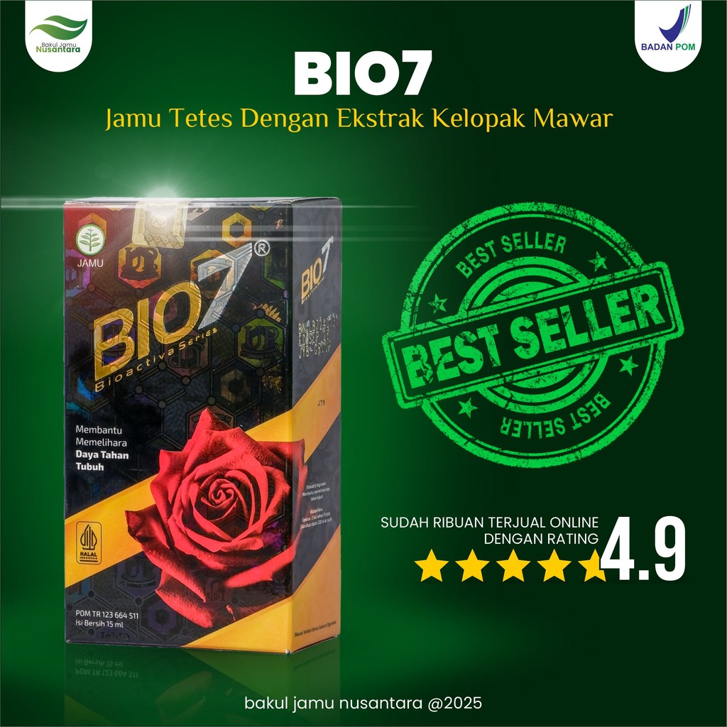 

BIO7 Tetes Herbal – Detoks, Regenerasi Sel, Ambeien, Wasir, Stamina, Pencernaan | Original BPOM