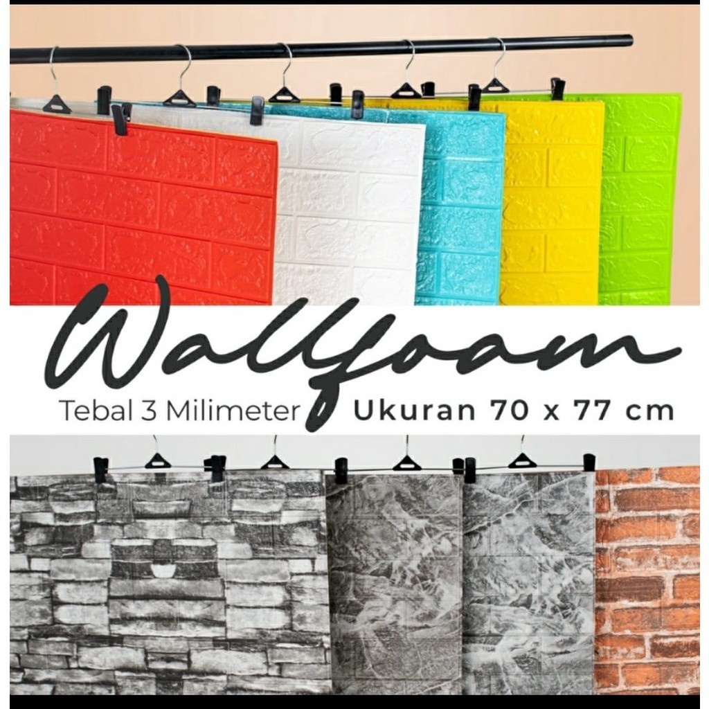 KENDI HOME SIDOARJO Wallpaper Dinding 3D Foam Sticker Wallpaper Dinding 3D 77 x 70 cm Stiker Model B