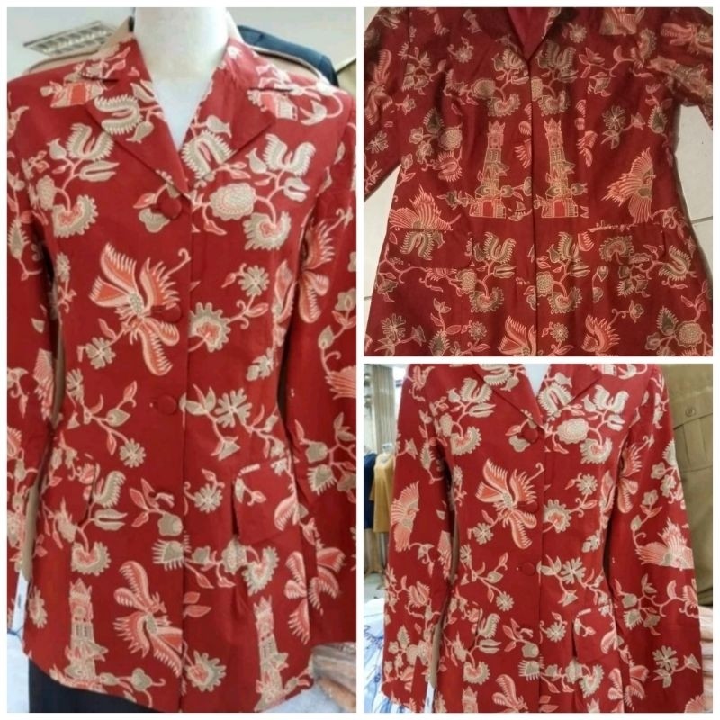 FREE ONGKIR Blazer Batik Dharma Wanita || Batik Dharmawanita Free Pin Dharmawanita