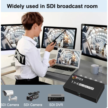 SDI Splitter 1x4 Port 3G HD SDI Support 1080p VortexCO