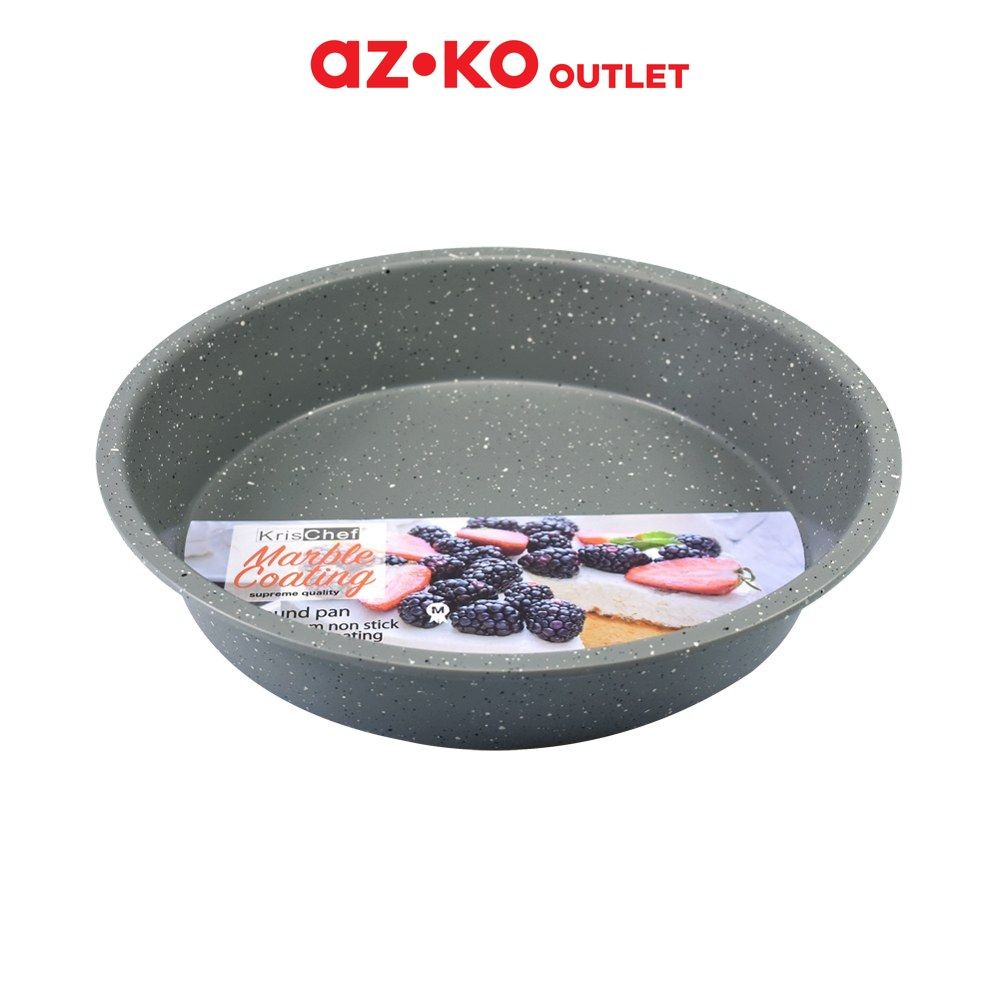 AZKO Outlet Kris Loyang Kue Round 24x24 cm - Abu-Abu Baking Pan Cake Tray Cetakan Panggang Loyang Ov