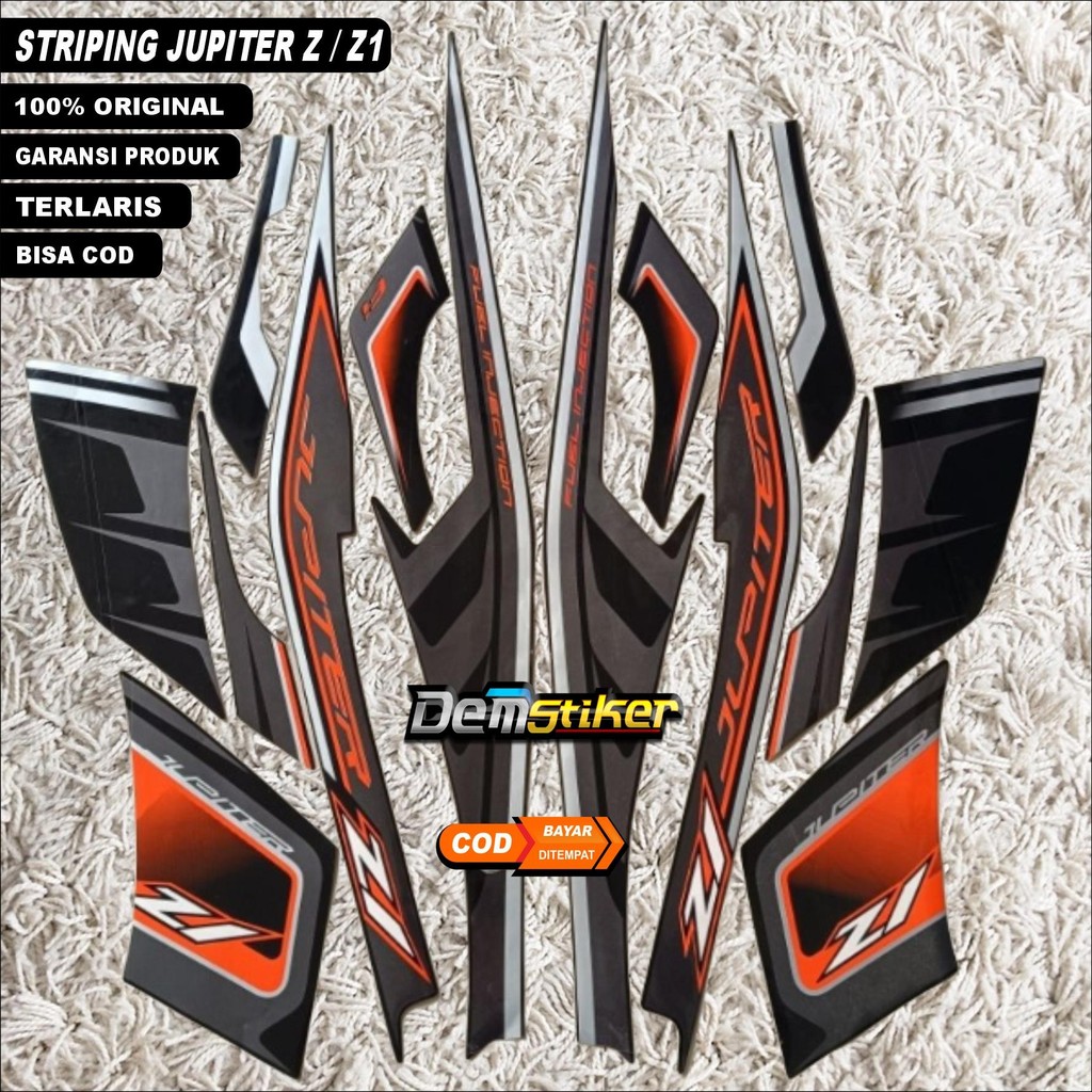 STIKER STRIPING LIST ORIGINAL BODY MOTOR JUPITER Z1 PUTIH  2015 STANDAR FULL SET