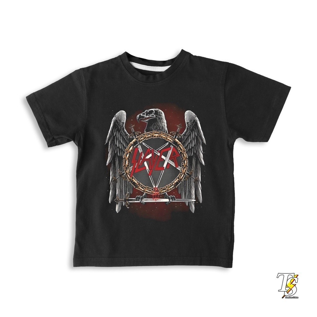 kaos Slayer 2 Eagle Premium Tshirt Kids slayer trashmetal kaos band Anak