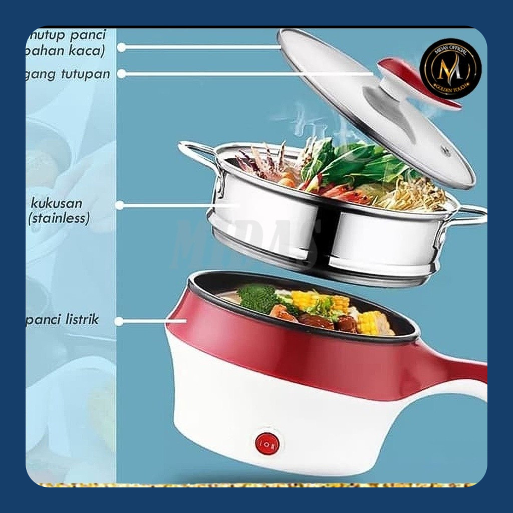 PANCI LISTRIK HIU PANCI MODEL STAINLESS DAN PLASTIK PANCI PANAS PEMASAK LISTRIK MULTIFUNGSI PANCI MA