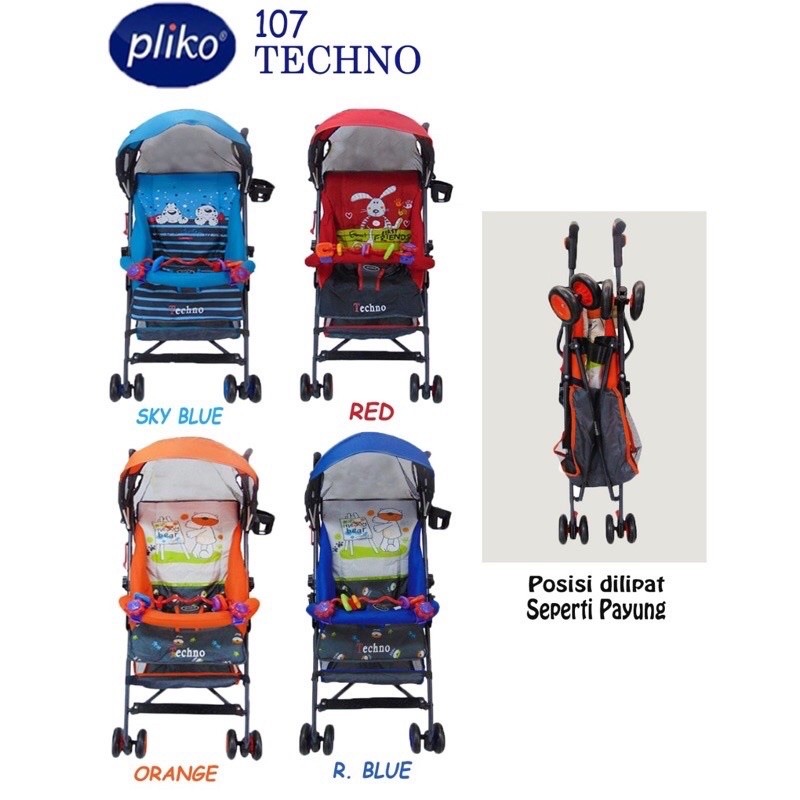 Stroller Bayi PLIKO Adventure 2 BARU STROLLER PLIKO TECHNO 107 / Pliko Adventure 108 Kereta Dorong B