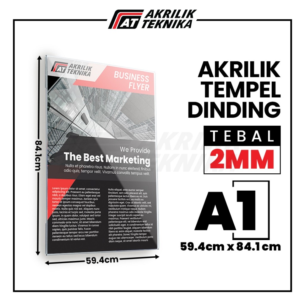 

Akrilik Tempat Brosur Tempel Sign Holder Qris Barcode Menu Wall Thicker Acrylic - Ukuran A1