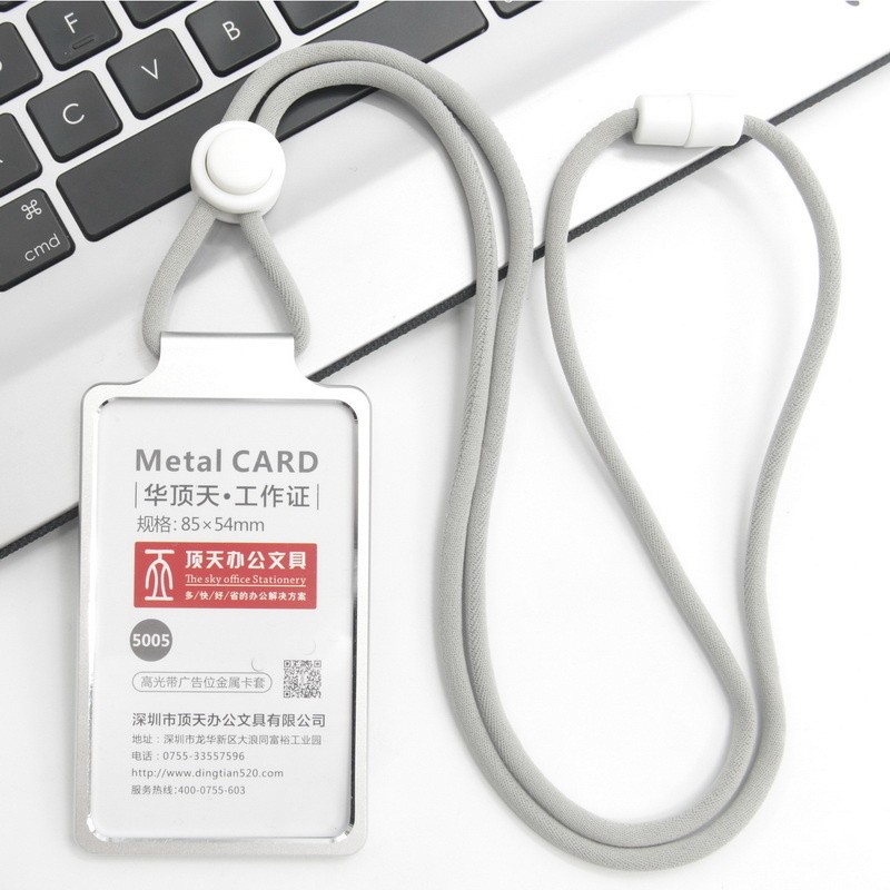 

Fashion Card Cover Aluminum Alloy Work Name Card Holders Business Work Card ID Badge Lanyard Holder Metal Bags Case