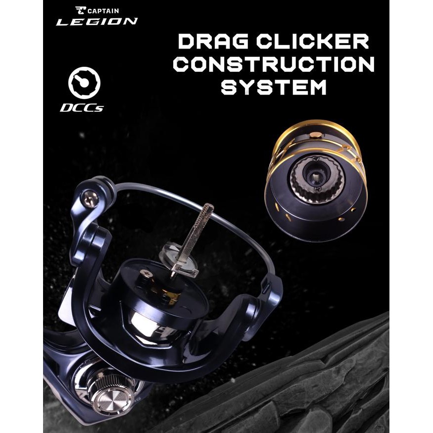 Reel Captain, Reel Captain Classic LEGION, ukuran 1000 2000 3000 4000 6000, Power Handle, Brass Pini