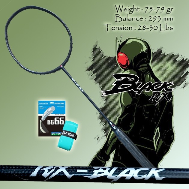 MZN RX BLACK KAMEN RIDER mizuno RAKET BADMINTON BULUTANGKISCO