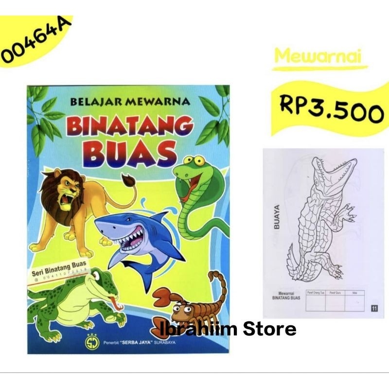 Buku Anak Mewarna Seri Binatang Buas / Buku Mewarnai Anak Murah By Rumah Tas Fatimah